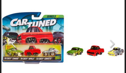 NEW 2025 CAR TUNED SERIES 3 MUSCLE MADNESS 3 PACK CAMARO, IMPALA & CORVETTE