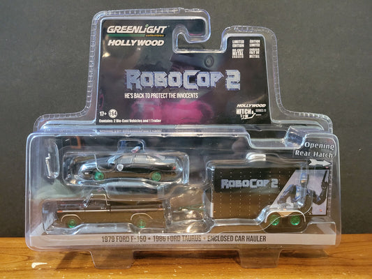 Greenlight Hitch & Tow 11 "RoboCop 2" Ford F-150 & Taurus w/Car Hauler **CHASE**