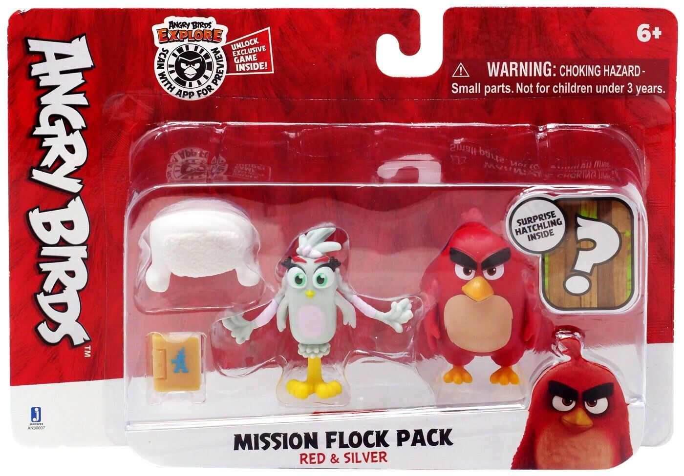 Angry Birds Mission Flock Pack Red & Silver Figures Surprise Hatchling Inside