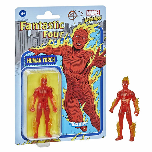 HUMAN TORCH Marvel Legends Retro Fantastic Four 3.75" Figure Hasbro Kenner